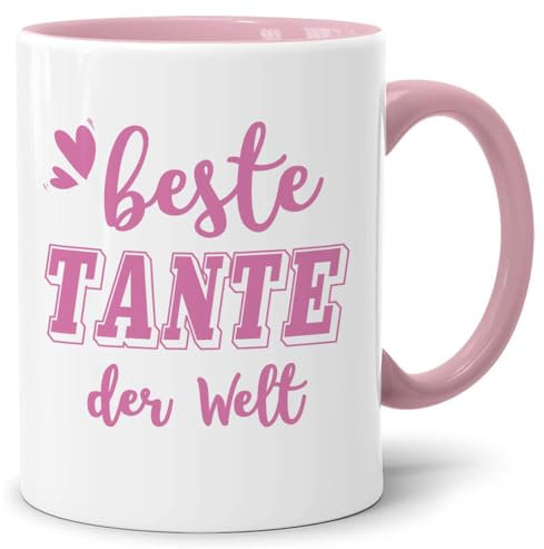 Beste Tante der Welt Tasse, Geschenke für Muttertagsgeschenke Geburtstagsgeschenk Weihnachtsgeschenke Kaffeetasse für Du Wirst Tante Geschenk Geburtstag Muttertag Weihnachten (Rosa für Tante)