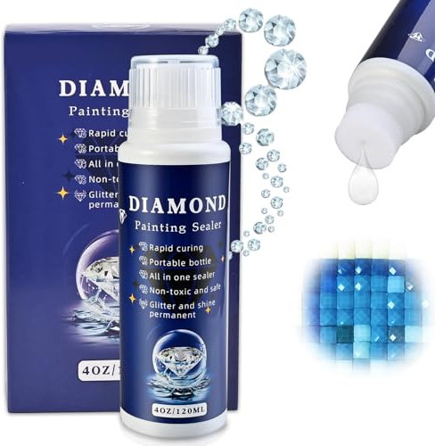 Cieex Juego de Sellador de Pintura de Diamante, Diamond Painting Accesorios, Protección Transparente para Fijar y Sellar Diamantes (120 ml)
