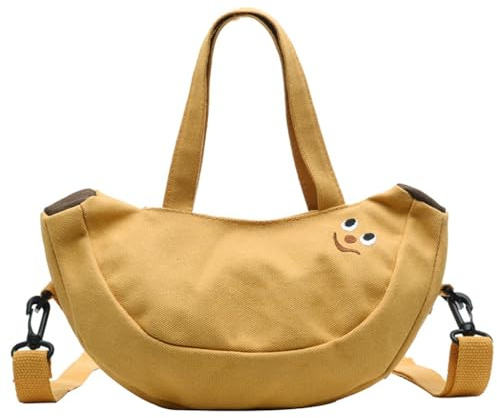 JSGHGDF Damen Bananen-Umhängetasche, Handtasche, lässige Umhängetasche, Damen-Umhängetasche, gelb