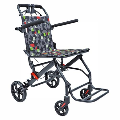 Inyanpower Rollstuhl faltbar,Ultraleicht(7.5kg),Aluminium,Sitzbreite:39cm,Transportrollstuhl, Zwei bremssysteme,für Behinderte und ältere Menschen,Bis zu 100 kg(IN-A068)
