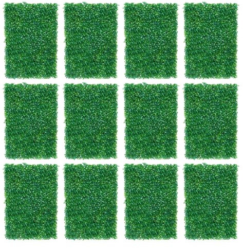 TuliperMood Plantas, 12 unidades, planta artificial, valla de pared, panel verde, decoración para fachada de oficina, fondo de boda, escenario en balcón, salón, 60 x 40 cm