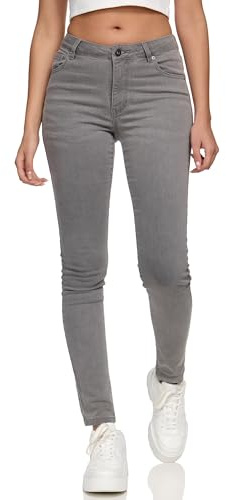 REPUBLIX Damen Mid Waist Skinny-Fit Stretch Denim Jeans Basic RJ-1001
