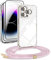 DiDaDi [5 in 1 Handykette Set für iPhone 11 Pro Hülle mit Band+Transparent Schutzhülle+Schutzfolie+kameraschutz Glas, Abnehmbar Necklace Stylische Handyhülle zum Umhängen Kordel Case (Roségold)