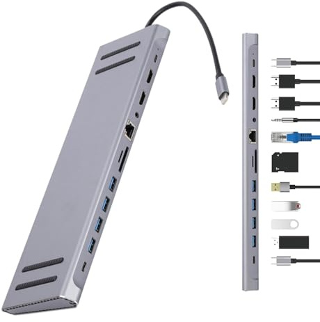 Laptop Docking Station,Laptop Docking Station | USB Hub Adapter Docking Station,High Speed USB Extension Hub, USB C Adapter, Docking Station