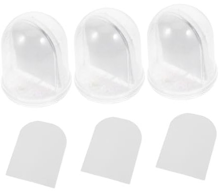 Yardwe 3satz Schneekugel DIY Bastelset Zum Selbermachen Durchsichtige Plastikkugel Für Fotokugel Dekoration Kuppelförmige Ornament-schneekugel Für Weihnachts Und Winterparty