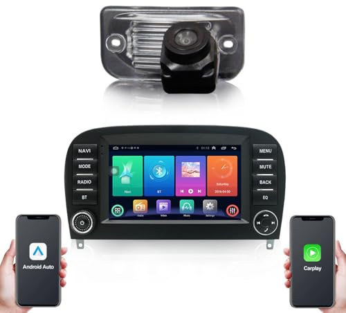 7'' AHD GPS Sat NAV Navigator Canbus Autoradio CarPlay & Android Kompatibel mit Mercedes-Benz SL R129 R230 SL55AMG SL63AMG SL65AMG SL280 SL300 SL350 SL500 SL600 (Autoradio G7367+Rückfahrkamera)