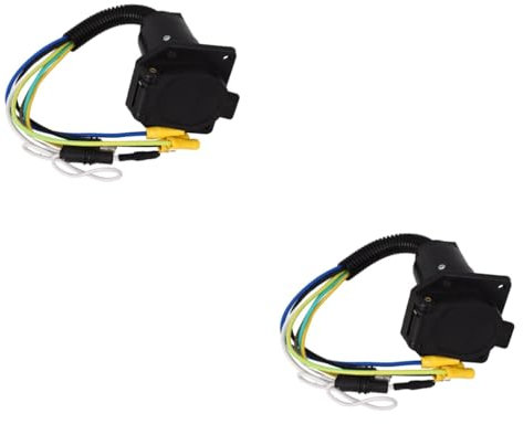 Healifty 2pièces Prise De Remorque Broches Étanche pour Camping Connecteur Électrique RV De Câblage pour Remorque Adaptateur De Conversion Rapide avec Support