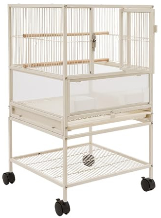 Wellensittich Käfig, Papageienkäfig Vogelkäfig Bird Cage, Vogelkäfige mit 4 Rädern 2 Futternäpfen und 1 Installation Diagramm für Kleine und Mittlere Vögel wie Wellensittiche und Nymphen