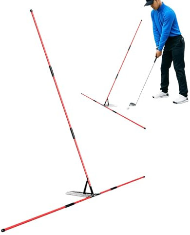 Moreeulsi Golf Swing Trainer, Golf Alignment Sticks For Swing Plane & Alignment, Golf Training Aids With 2 Pieces 105cm Golf Alignment Sticks And Stick Holder For Golf Swing Posture Correction