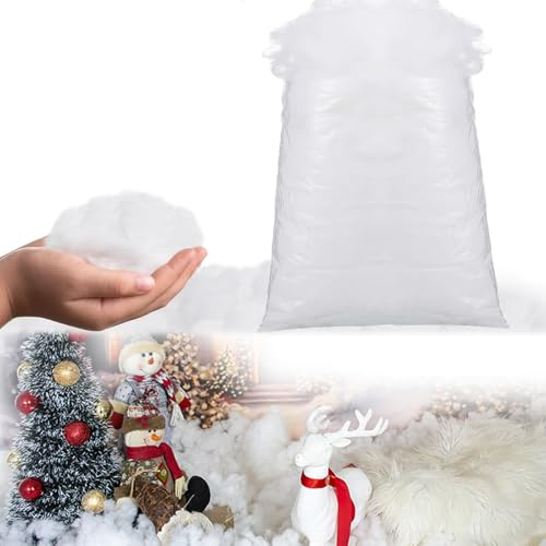YITONGFU Faux Neige Décoration Intérieur, Neige Artificielle Fibre,Fausse Neige, pour Sapin de Noël Village de Manteau d'hiver Nativité et Décoration Noël (7 onces/200 g)