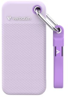 Verbatim Pocket SSD - 2TB - Colour Edition - Purple with 2 Rubber Sleeves (White & Purple)