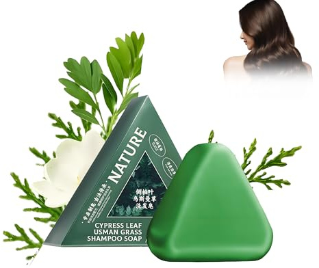 Nature Triangle Shampoo Bar, Natural Plant-Based Solid Shampoo, Rich Lather, Travel-Friendly for All Hair Types, Gentle on Hair & Scalp (1pcs)