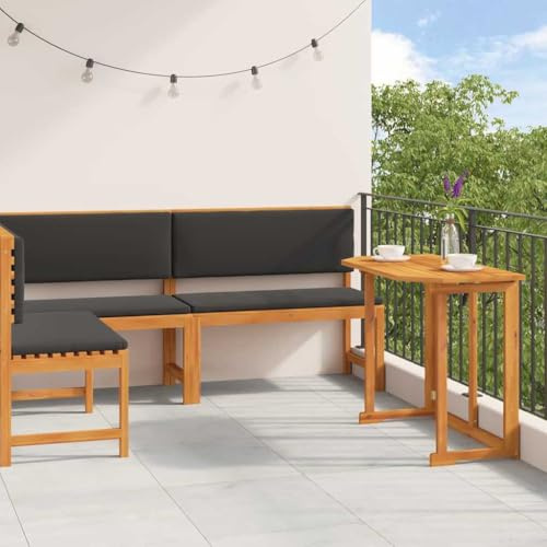 Ziaphsol Gartenbänke Set 3-teilig, Braun Akazie Massivholz, wetterfest für Terrasse & Garten, rustikales Outdoor Essgruppe für 4 Personen, stabile Sitzgruppe