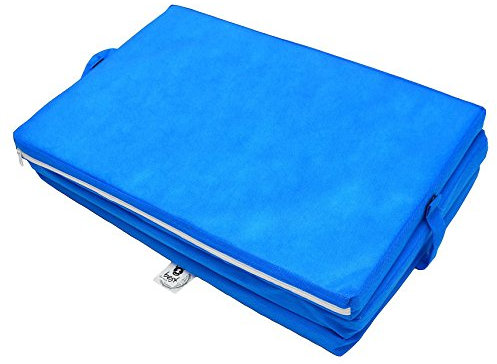 Best For Kids Faltbare Matratze für Kinder | Faltmatratze für Reisebett 120 x 60 cm | Strapazierfähiger, antibakterieller Schaumstoff mit waschbarem Polyesterbezug | Faltbare Einzelmatratze – blau