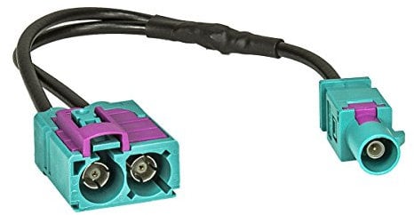 tomzz Audio 1503-017 Doppel Fakra (F) Buchse Kupplung Antennenadapter auf Fakra (M) Stecker kompatibel mit Audi VW RCD RNS