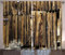 ABAKUHAUS Rustikal Rustikaler Vorhang, Oak Barn Holz-Tür, Wohnzimmer Universalband Gardinen mit Schlaufen und Haken, 280 x 260 cm, Braun