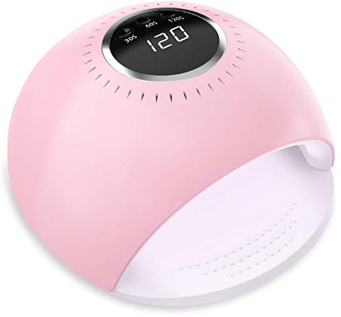 FASHSMILE Lampada LED Unghie UV - 84W Fornetto Unghie con 42 Luci a Rapida Asciugatura, Display LCD, 3 Impostazioni del Timer(60/90/120s), Casa e Salone per Unghie e Unghie Dei Piedi, Rosa