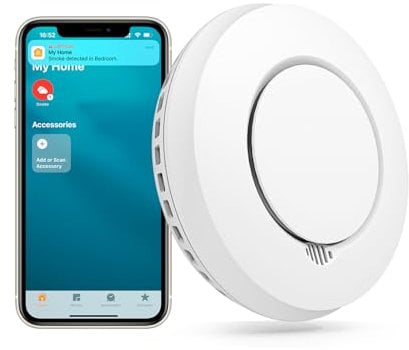Meross Detector de Humo Inteligente, Detectores de Incendios WiFi, Compatible con Apple HomeKit, Alexa y SmartThings, con Silencio y Autotest, Probado Según EN 14604 (Se Necesita Hub)