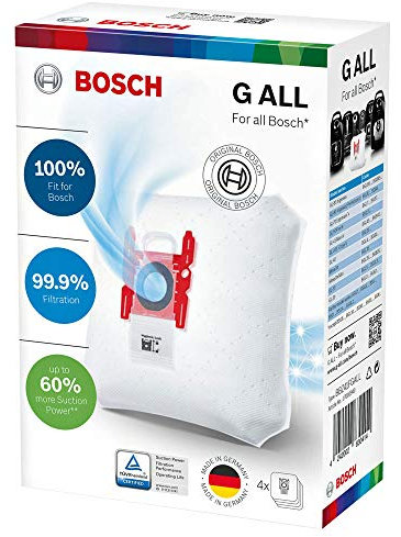 4 Bolsas de Aspiradora para Bosch PowerProtect Staubbeutel Type G All - BBZ41FGALL - 17000940-0017000940 - 468383-00468383