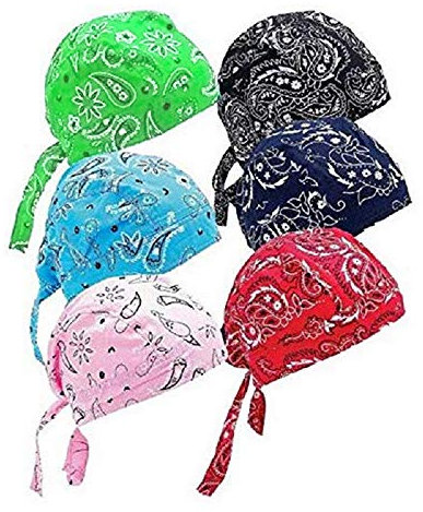 Vertvie 3 Stück Kopftuch Atmungsaktiv Sports Bandana Cap Bikertuch Bandanas Hat Radfahren Mütze Herren Damen (One Size, 6 Paar)