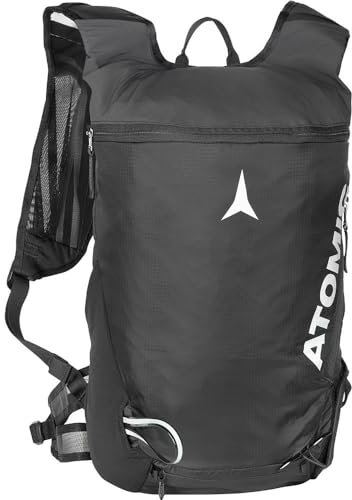 Atomic Backland UL 16+ in Schwarz - 16-20L Skitourenrucksack - Fächer für Lawinenausrüstung, Felle & Steigeisen - Schnellbefestigung für Ski - Ideal für schnelle Touren