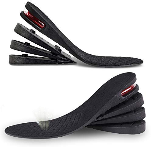Talonnette Grandissante 9CM Semelle Grandissante Homme Femmes Talonnette Semelle Coussin d'air Talonnette Rehaussante 4 Couches Semelles Grandissantes