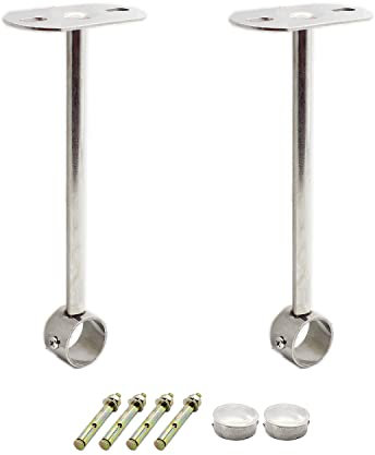 ULIFESTAR Deckenhalterung, Edelstahl, Kleiderschrank, Rohrhalterung, Deckenhalterung, Duschvorhang, Schrank, Kleiderstange, Hebelhalter, Rohrflansch, Sockel, 32 x 300 mm, 2 Stück