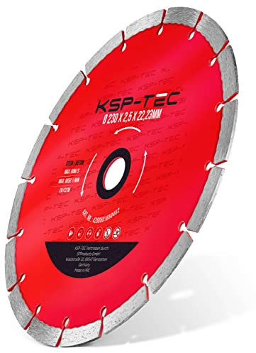 KSP-Tec®│Diamant Trennscheibe 230 mm für Stein, Beton, Mauerwerk │ Flexscheibe für Winkelschleifer und Flex 230mm (230mm, Diamant Trennscheibe)