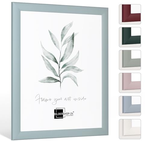 Bildershop-24 Bilderrahmen modern stabil Dalia Pastelltürkis Pastell 61 X 91,5 cm Rahmen für Bilder Urkunden Poster Farbe & Größe wählbar