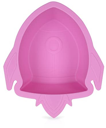 Nuby Sure Grip Silicone Rocket Bowl with Non Slip Base, 6m+, Pink