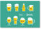 Postereck - 2092 - Bier Comic, Party Küche Gläser Flasche Arten - Wandposter Fotoposter Bilder Wandbild Wandbilder - Leinwand - 60,0 cm x 40,0 cm