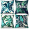 Kissenbezug 40x40 Dekokissen Sofakissen Kissen Dunkelgrün Tropische Pflanze Blätter Dekorative Kissenhülle Quadratische Leinen Natur Aesthetic Kissenhüllen Für Wohnzimmer Home Decor, 4er Set