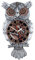 WRJAHCG Wanduhr Pendeluhr, Steampunk Eule Pendeluhr Metallimitat Wanduhr Handbemalt Kunstharz Antike Wandschnitzerei für Wohnzimmer, Badezimmer,Küche, Schlafzimmer