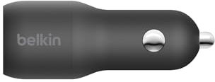 Belkin 37 Watt Dual USB Car Charger - Power Delivery 25W USB C Port & 12W USB A Port for PPS Charging Apple iPhone 14, 14 Pro, 14 Pro Max, iPhone 13, Samsung Galaxy, AirPods - Included Lightning Cable