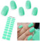 EBANKU 20PCS Gel Nail Stickers, Mint Green Gel Nail Strips Long Lasting Gel Strips for Nails UV Gel Nail Stickers with Nail File & Wooden Stick for Women Manicure