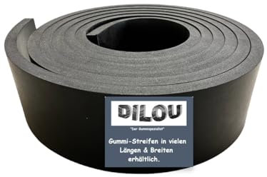 Gummistreifen 20mm dick, 8-20cm breit/wählbar 1m bis 5m Länge Vollgummi Schneeschieber Schneeschild Schürfleiste Hartgummi Gummibodenbelag (Länge: 2m, Breite: 8cm (80mm))