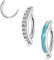 JeryWe 2-3Pcs 14G Piercing Nombril Anneau pour Femmes 316L Acier Chirurgical Percing au Nombril CZ Opal Piercing Ventre Anneaux de Nombril à Courbe Inversée Bijoux de Piercing(Style3)