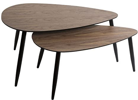 Atmosphera Duo Couchtisch aus MDF in Walnussholz-Optik – Braun