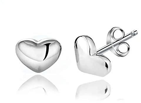 VICKWOOD Ohrstecker Echt 925 Sterling Silber Schmetterling Ohrringe Einhorn Schmuck/Ohrringe Pink/Silber/Bunt/Gold mit Perlmutt Herz/Tropfen Motiv für Mädchen Teenager (Herz_Silber)