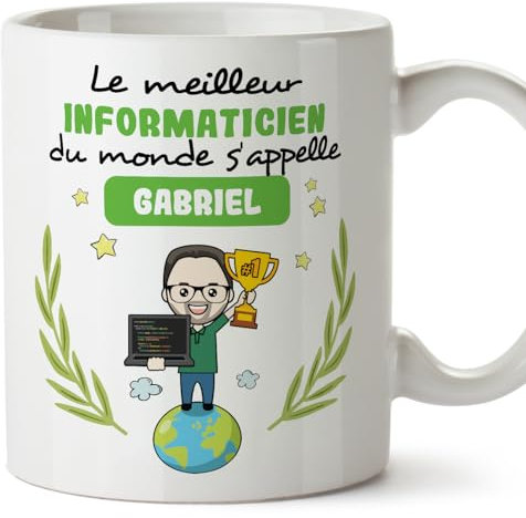 Mugffins Tasses Personnalisables pour INFORMATICIEN homme - En Français - Cadeau Personalisé- Tu Meilleur du Monde - 11 oz / 330 ml