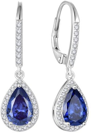 FJ Tropfen Hängend Ohrringe Damen 925 Sterling Silber Tansanit Ohrringe Dezember Geburtsstein Schmuck Geschenke für Frauen Mutter Freundin Mama