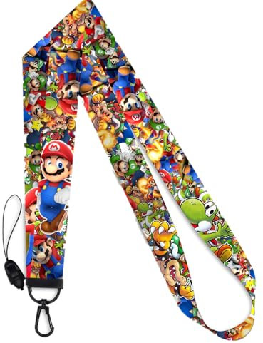 RHXWFDG Supe Mario Schlüsselband, Anime ID Badges Lanyard, Schlüsselband für Ausweishalter, Handyhülle