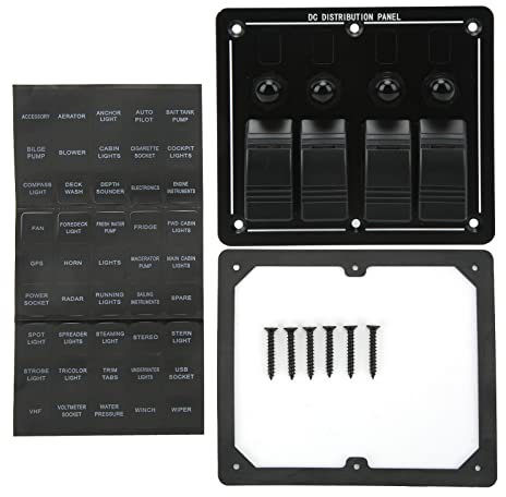 Wippschalterfeld, 4-Gang-Schalterfeld, 12-24 V, Ein/Aus, Boot, Marine, Kippschalter, IP66, Wasserdicht, Mit LED Für Autos, Wohnmobile, Motorräder, UTVs