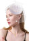 Focupaja Fascinator Hüte Damen Pillbox Hut mit Mesh Schleier Federn Derby Stirnband Hochzeit Kopfbedeckung Tea Party Haarspange 1950er Vintage Fascinator W4-27-Weiß