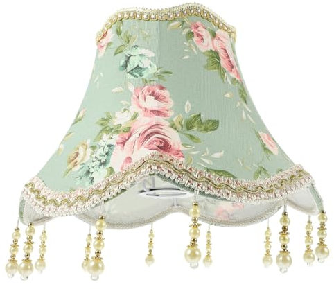 Gadpiparty E27 Lampenschirm 30cm Aus Jacquard Stoff Lampenzubehör Für Wandleuchte Tisch Und Stehlampen Vintage Lichtabdeckung in Hellgrün