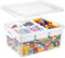 Greentainer 16L Plastic Storage Bins with Lids & Removable Tray, Clear Stackable Arts & Crafts Storage Boxes Containers for Organizing Bead, Tool, Sewing, Playdoh, Toys
