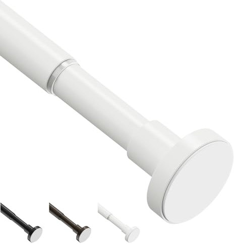 WELDUN Duschvorhangstange ohne Bohren 48-226CM Teleskopstange Einstellbare Vorhangstange für Fenster, Badezimmer, Weiß