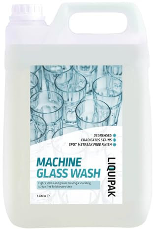 Liquipak Machine Glass Wash 5L – Automatic Glasswash Machine Liquid Cleaner & Detergent. Industrial strength formula for spotless, streak-free glassware.