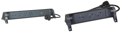 Legrand, Multiprise rotative, 5 Prises, multiprise, connecteur USB-A et USB-C & Multiprise Rotative avec Interrupteur à Voyant LED - 3 Prises Surface avec Terre