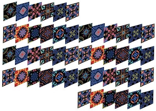 Hoement Einfach Zu Klebende Wandaufkleber Für Küchenfliesen 48 Stück Entfernbare Selbstklebende Dekorative Aufkleber Für Den Heimgebrauch